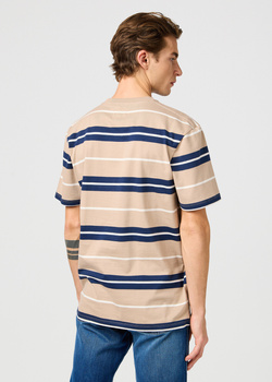 MESKA KOSZULKA WRANGLER STRIPE TEE TIMBERWOLF 112362785