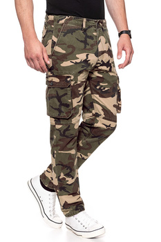 WRANGLER SPODNIE MĘSKIE CARGO WOODLAND CAMO W15EVR45Z 112126814
