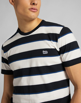 MĘSKI T-SHIRT LEE SS STRIPE TEE BLACK L60XLA01 112113632