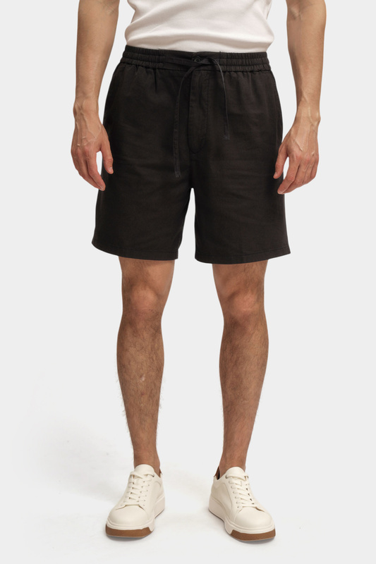 Męskie szorty Mustang Style Linen Jogger Shorts Black Beauty 1016459 4185