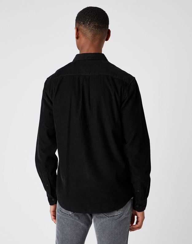 WRANGLER LS 1PKT SHIRT MĘSKA KOSZULA SZTRUKSOWA BLACK W5A14A100 112141410