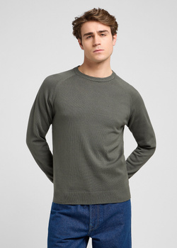 MESKI SWETER  LEE CLEAN RAGLAN SWEATER OLIVE GRAY 112370537