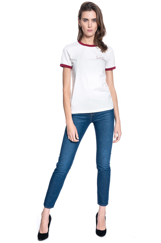 T-SHIRT DAMSKI LEE RINGER TEE SS CLOUD DANCER L44UFEHA 112110014