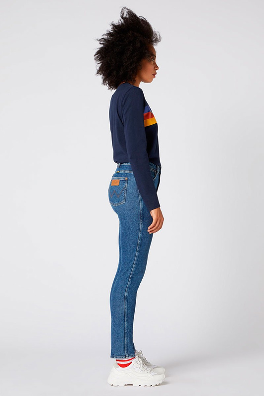 SPODNIE DAMSKIE WRANGLER RETRO SKINNY INDIGO MID W253WB81D 112128005