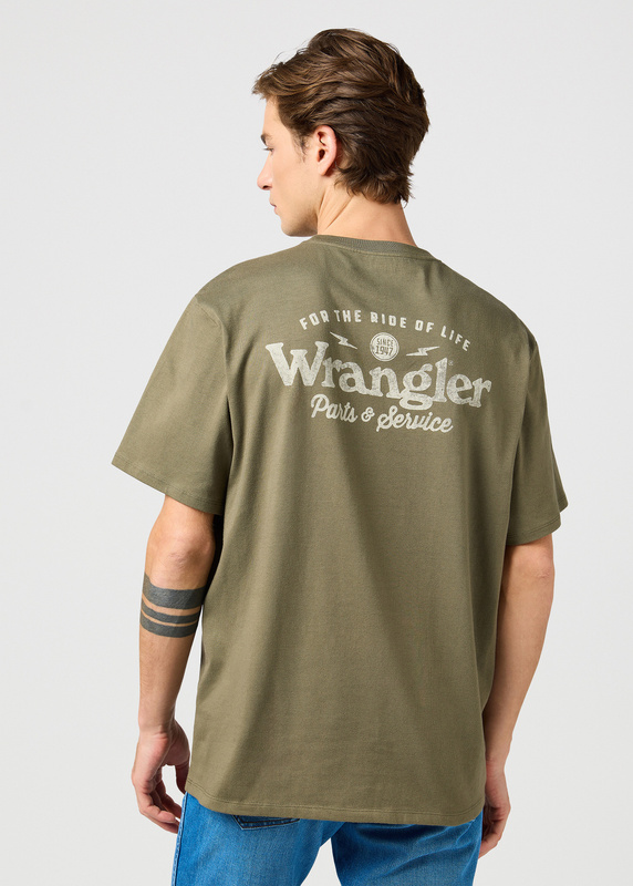 MESKA KOSZULKA WRANGLER GRAPHIC TEE DUSTY OLIVE 112362368