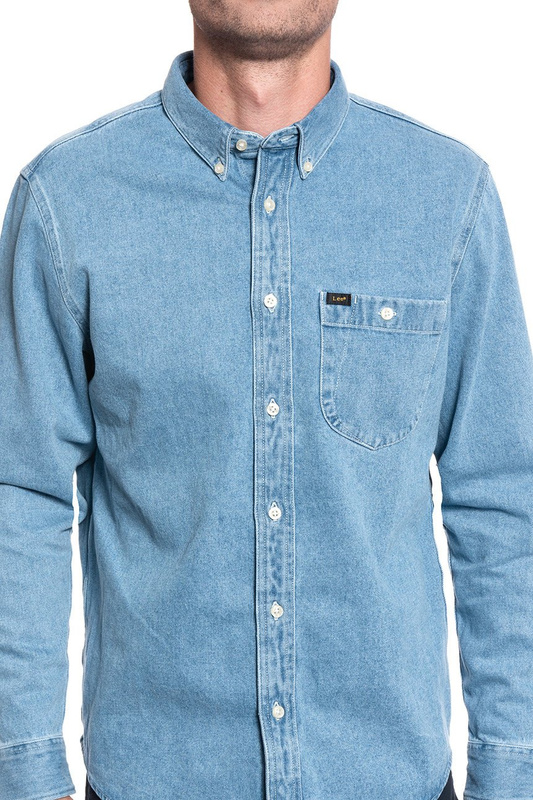 LEE RIVETED SHIRT MĘSKA KOSZULA JEANSOWA FADED BLUE L66IEOOF 112116425