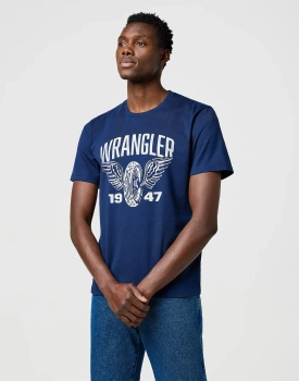 MESKA KOSZULKA  WRANGLER AMERICANA TEE NAVY 112371477