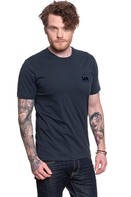KOSZULKA LEE SS TONAL FLOCK LOGO SKY CAPTAIN L62SFEHY 112114825