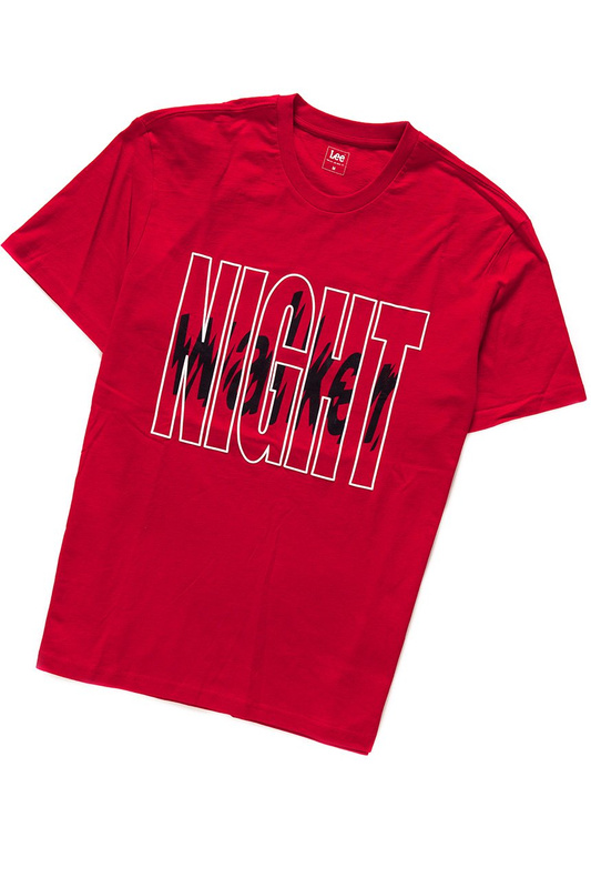LEE T SHIRT NIGHT WALKER TEE BRIGHT RED L62TREEF 112114848