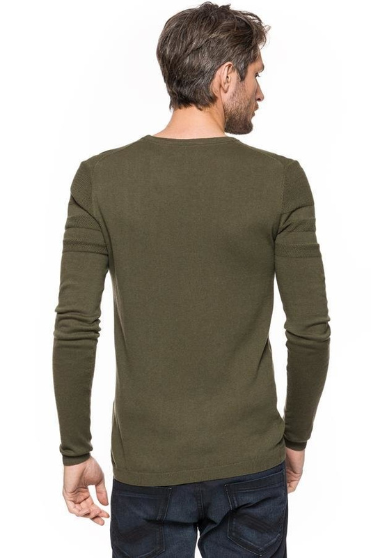 TOM TAILOR STRUCTURED CREW-NECK SWEATER OLIVE NIGHT GREEN 3020016.00.15 COL. 7548