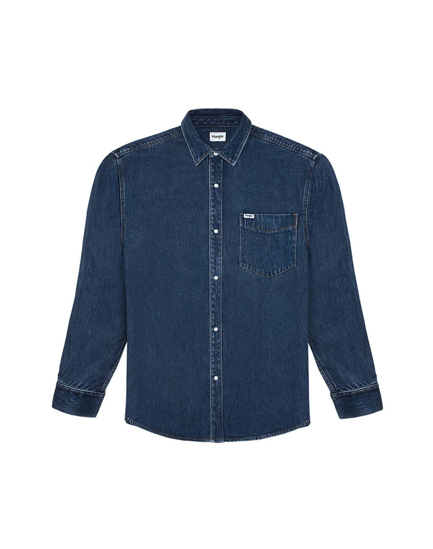 WRANGLER LS 1 PKT SHIRT MĘSKA KOSZULA JEANSOWA WRANGLER DARK STONE 112350576 W5M9015411