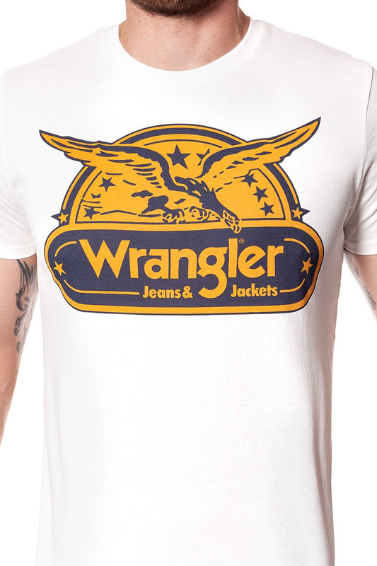 KOSZULKA WRANGLER SS EAGLE TEE OFFWHITE W7B74FK02 112131542