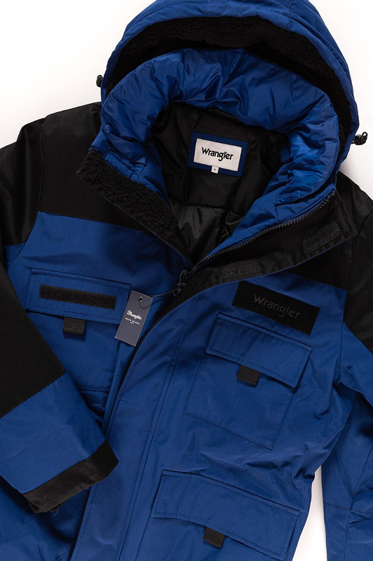 KURTKA ZIMOWA WRANGLER PARKA BLUE DEPTHS W4B6XPXJY 112129090