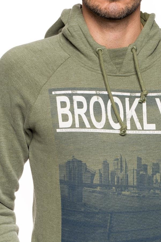 TOM TAILOR CITY PRINT HOODY OAK LEAF GREEN 2529676.00.12 COL. 7512