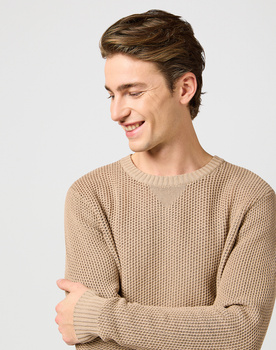 WRANGLER MĘSKA SWETER WRANGLER CREWNECK SWEATER TIMBERWOLF 112364321