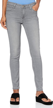 LEE SCARLETT DAMSKIE SPODNIE JEANSOWE JEANSY DŻINSY GREY WORN L526GYWU 112111670