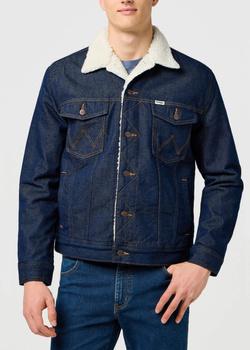 MESKA KURTKA JEANSOWA WRANGLER SHERPA DENIM JACKET CLEAN RINSE 112371364