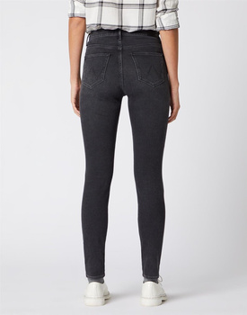 SPODNIE DAMSKIE WRANGLER HIGH RISE SKINNY BLACK SEA W27HJK45A 112128088
