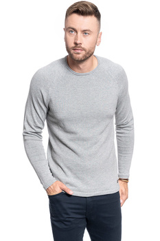 SWETER MĘSKI MUSTANG Emil C Structure MID GREY MELANGE 1008255 4140