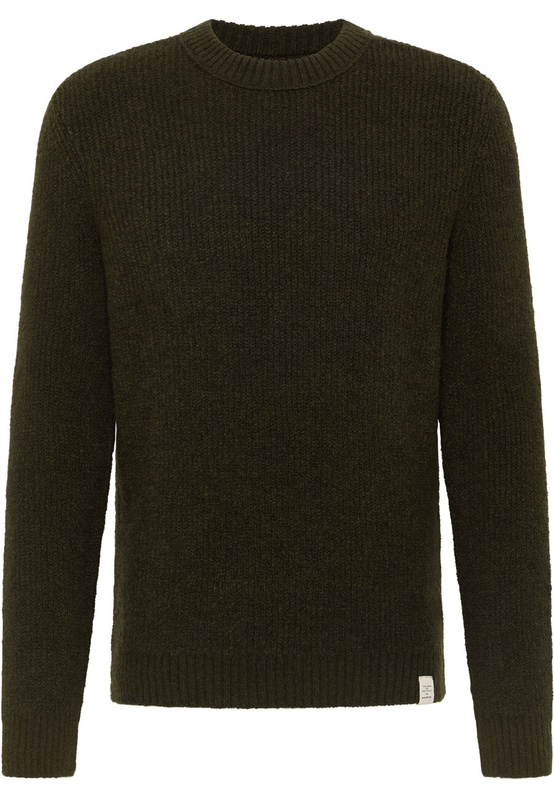 MUSTANG EMIL C CREW MĘSKI SWETER ELEGANCKI RIFLE GREEN 1015801 6514