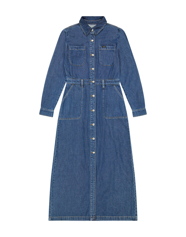 DAMSKA SUKIENKA JEANSOWA LEE MAXI DENIM UTILITY DRESS TIME OF OUR LIFE 112370993