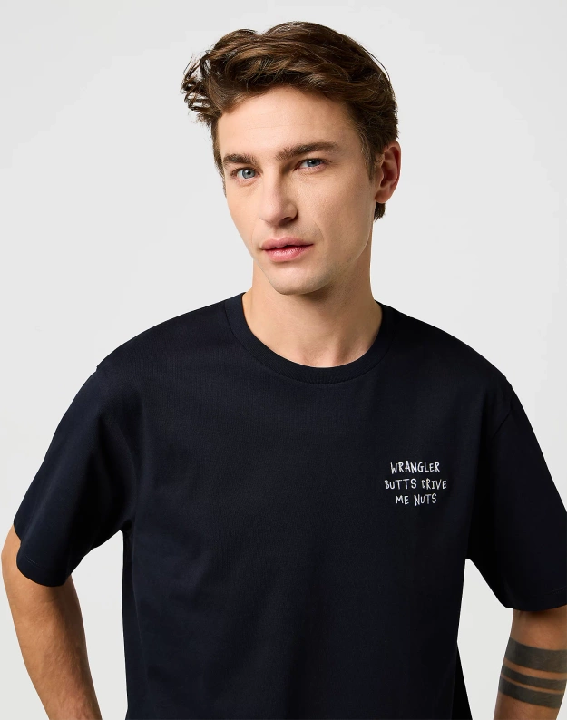 MESKA KOSZULKA  WRANGLER EMBROIDERY TEE BLACK 112371489