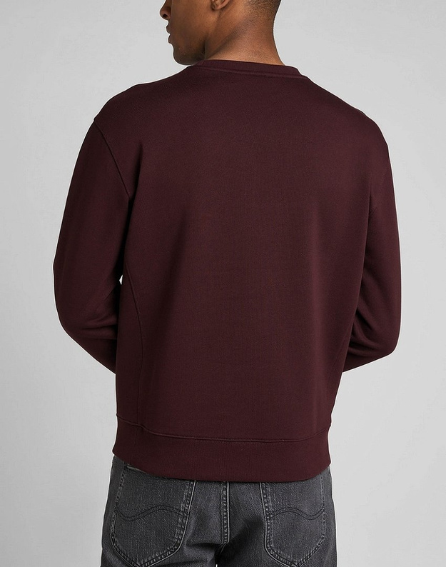 LEE PLAIN CREW SWS MĘSKA BLUZA KLASYCZNA LOGO VELVET L81IRY74 112321570