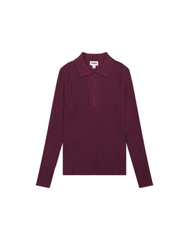 DAMSKI SWETER WRANGLER RIB KNIT POLO PLUM CASPIA 112356484