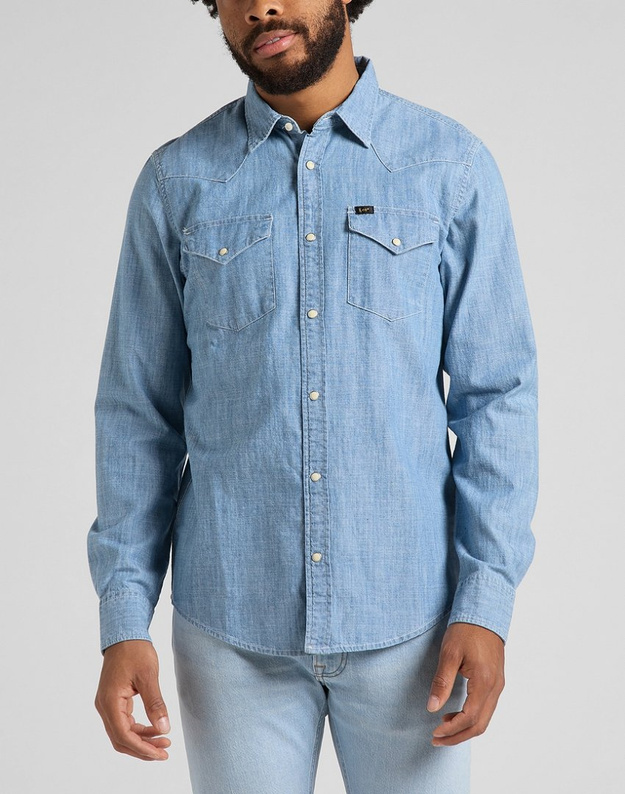 LEE REGULAR WESTERN MĘSKA KOSZULA JEANSOWA NAVY L66WNS35 112145395