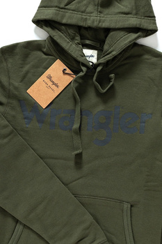 WRANGLER LOGO POPOVER HOODIE FOREST NIGHT W6533HYIG