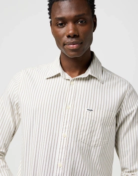 MESKA KOSZULA  WRANGLER 1 PKT SHIRT GREEN OXFORD 112371616