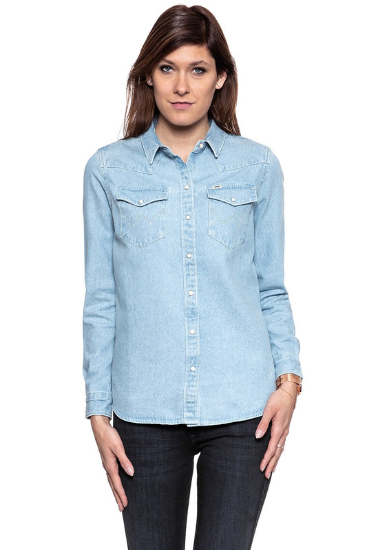 KOSZULA JEANSOWA DAMSKA WRANGLER BOYFRIEND DNM SHIRT BLEACH W500BLW9E 112129240