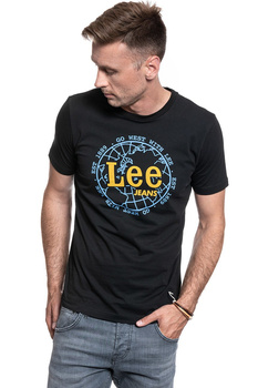 T-SHIRT MĘSKI LEE T SHIRT WORLD TEE BLACK L64BFE01 112115665