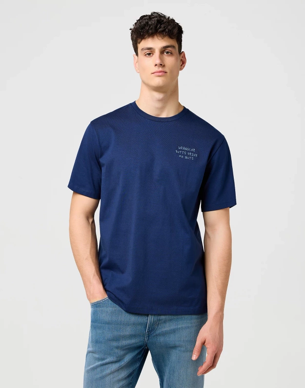 MESKA KOSZULKA WRANGLER EMBROIDERY TEE NAVY 112371488