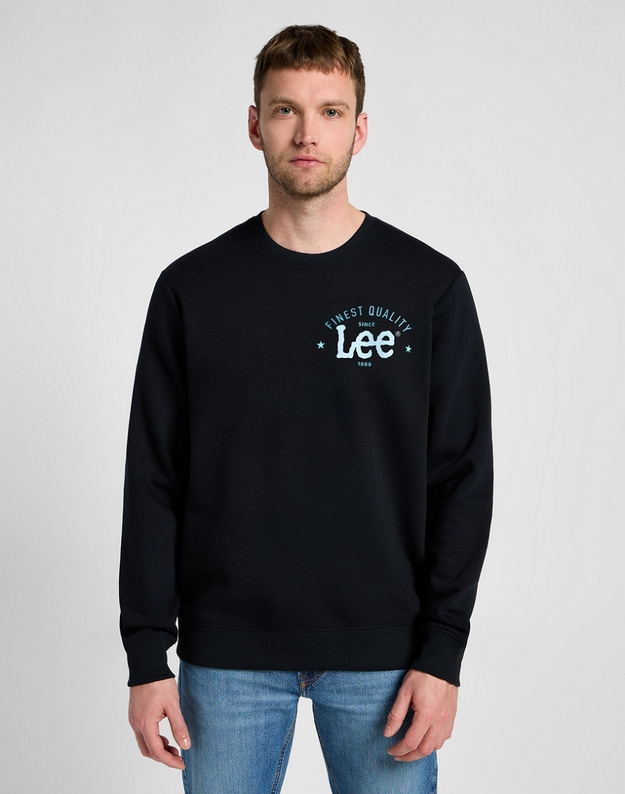 MESKA BLUZA LEE LOGO CREW SWS JET BLACK 112355660