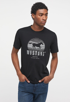 MUSTANG ALEX C PRINT MĘSKI T-SHIRT KOSZULKA LOGO NADRUK BLACK 1013803 4142