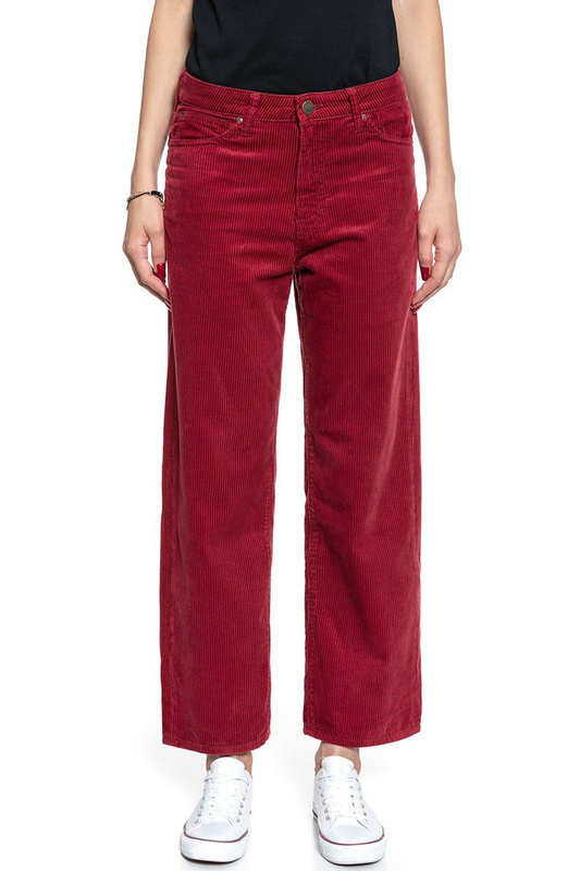 DAMSKIE SPODNIE SZTRUKSOWE LEE 5 POCKET WIDE LEG BIKING RED L30SDC87 112106606