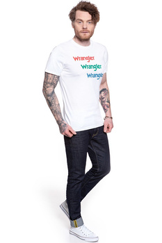 WRANGLER T SHIRT SS REPEAT TEE WHITE W7D7D3989 112131767