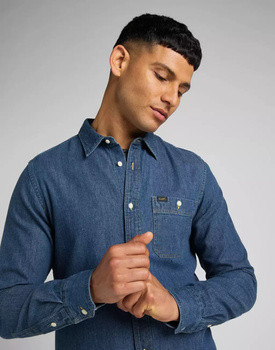LEE LEESURE SHIRT MĘSKA KOSZULA JEANSOWA MID STONE L66NCUVK 112321896