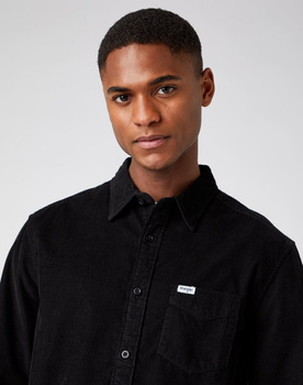 WRANGLER LS 1PKT SHIRT MĘSKA KOSZULA SZTRUKSOWA BLACK W5A14A100 112141410