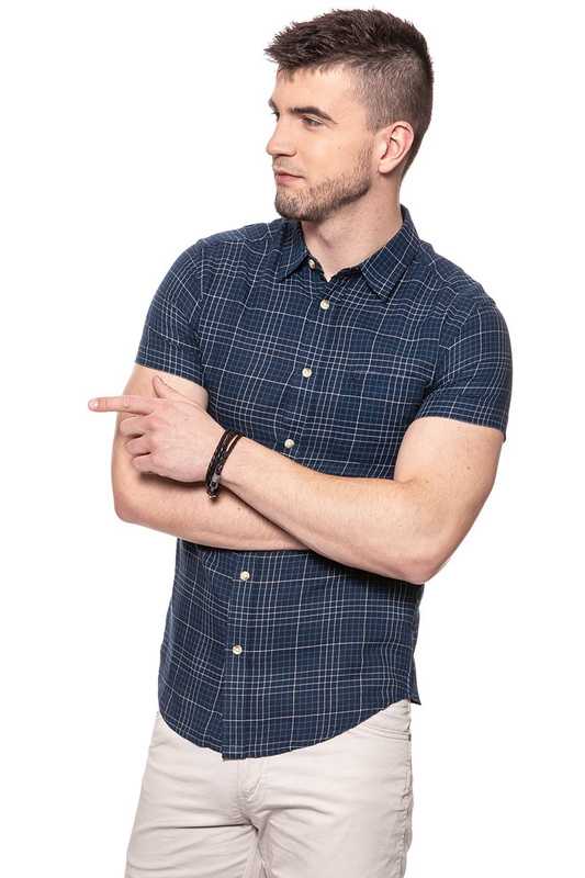 KOSZULA MĘSKA KRÓTKI RĘKAW WRANGLER SS 1PKT SHIRT NAVY W5881OR35 112129598
