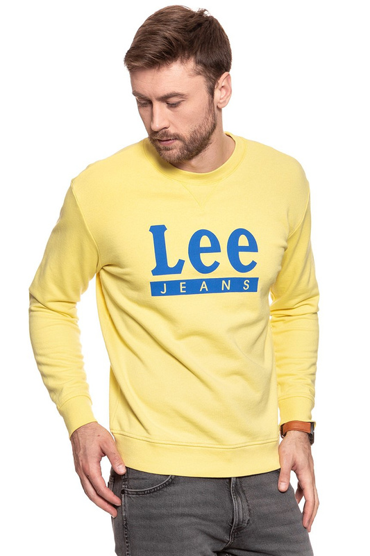 BLUZA MĘSKA LEE BASIC GRAPHIC CREW YELLOW SIGN L80TJBLN 112121527