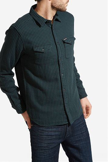 WRANGLER LS 2PKT FLAP SHIRT MĘSKA KOSZULA MATERIAŁOWA GREEN GABLES W5917NDTF