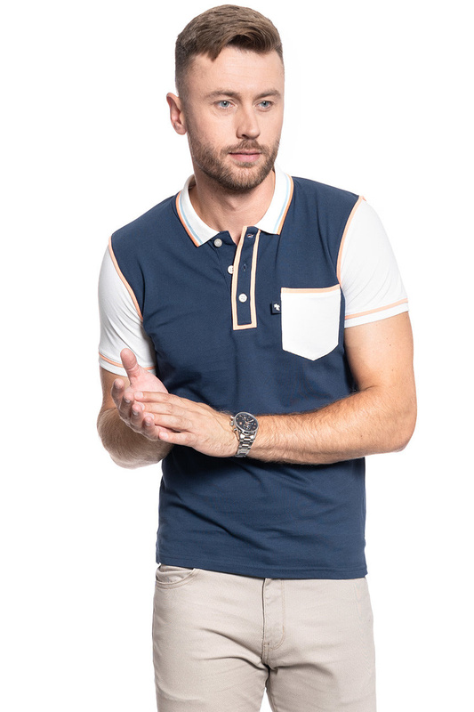 MĘSKA KOSZULKA POLO WRANGLER 1 PKT CHECK SHIRT OMBRE BLUE W5A18R154 112129970