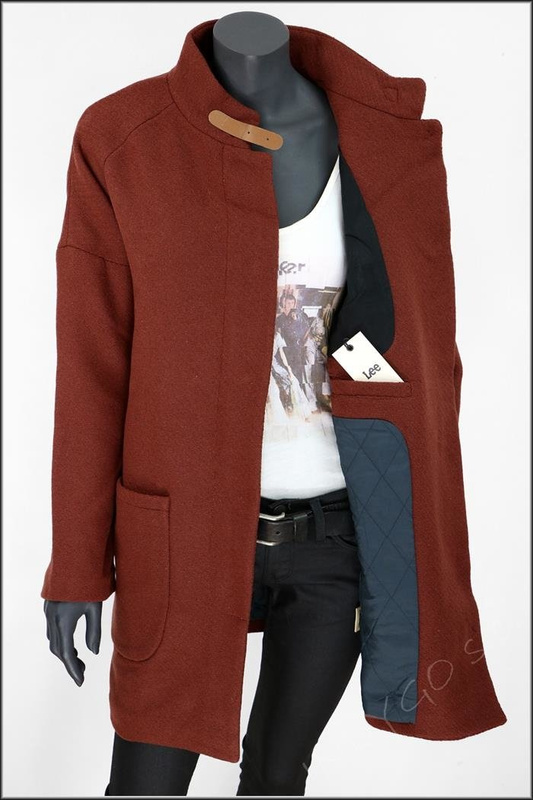 DAMSKI PŁASZCZ LEE WOOL COAT BURNT HENNA L56YVUMU      $    
