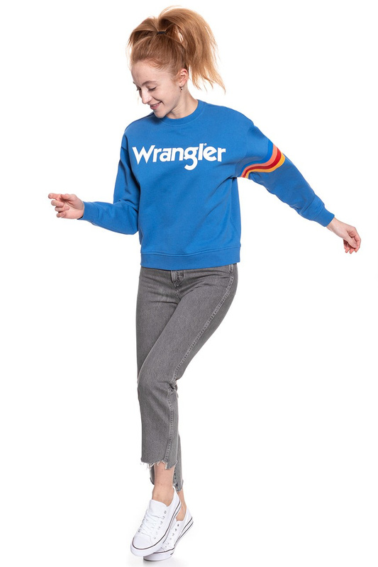 BLUZA WRANGLER DAMSKA LOGO SWEAT DEEP WATER W6072HQDF 112130428