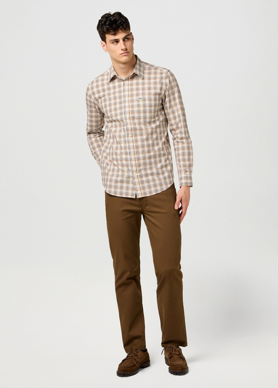 MESKA KOSZULA WRANGLER 1 PKT POPLIN SHIRT WHITE 112371402