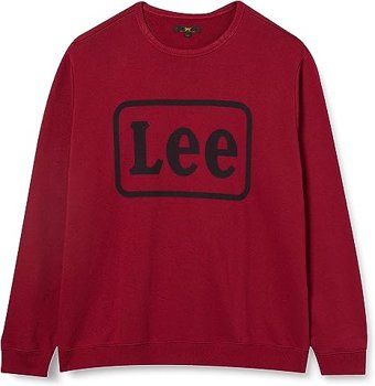 LEE LOGO CREW SWS MĘSKA BLUZA KLASYCZNA LOGO RHUBARB RED L80JFBGB 112121397