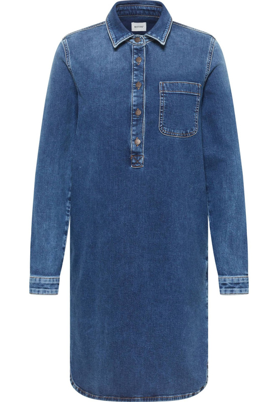 Damska Sukienka Mini Mustang Style Aloha Henley Dress Denim Blue 1015584 5000 701