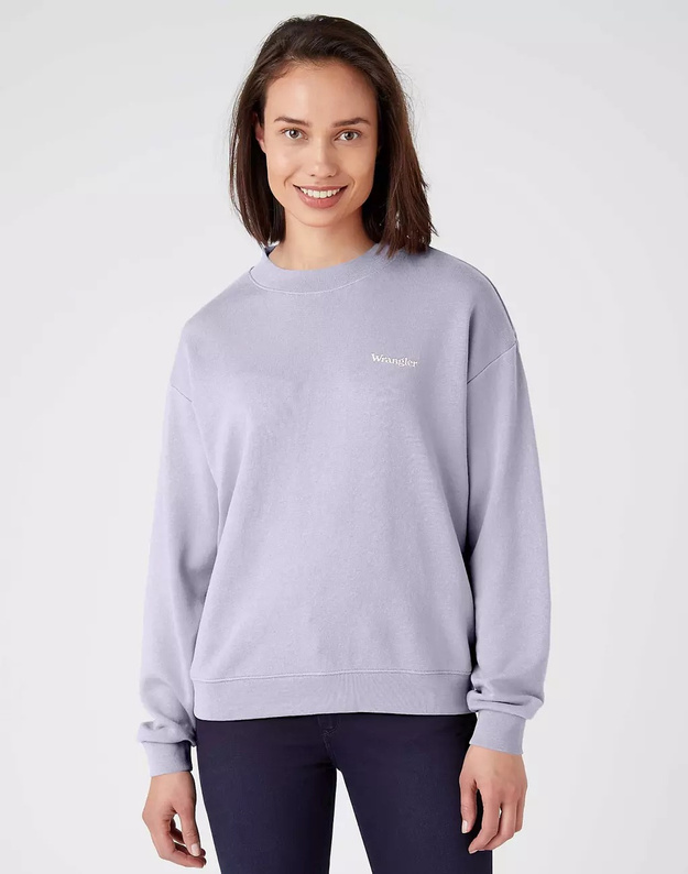 WRANGLER RETRO SWEAT DAMSKA BLUZA KLASYCZNA LOGO HEIRLOOM LILAC W6N0HAXGE 112144801